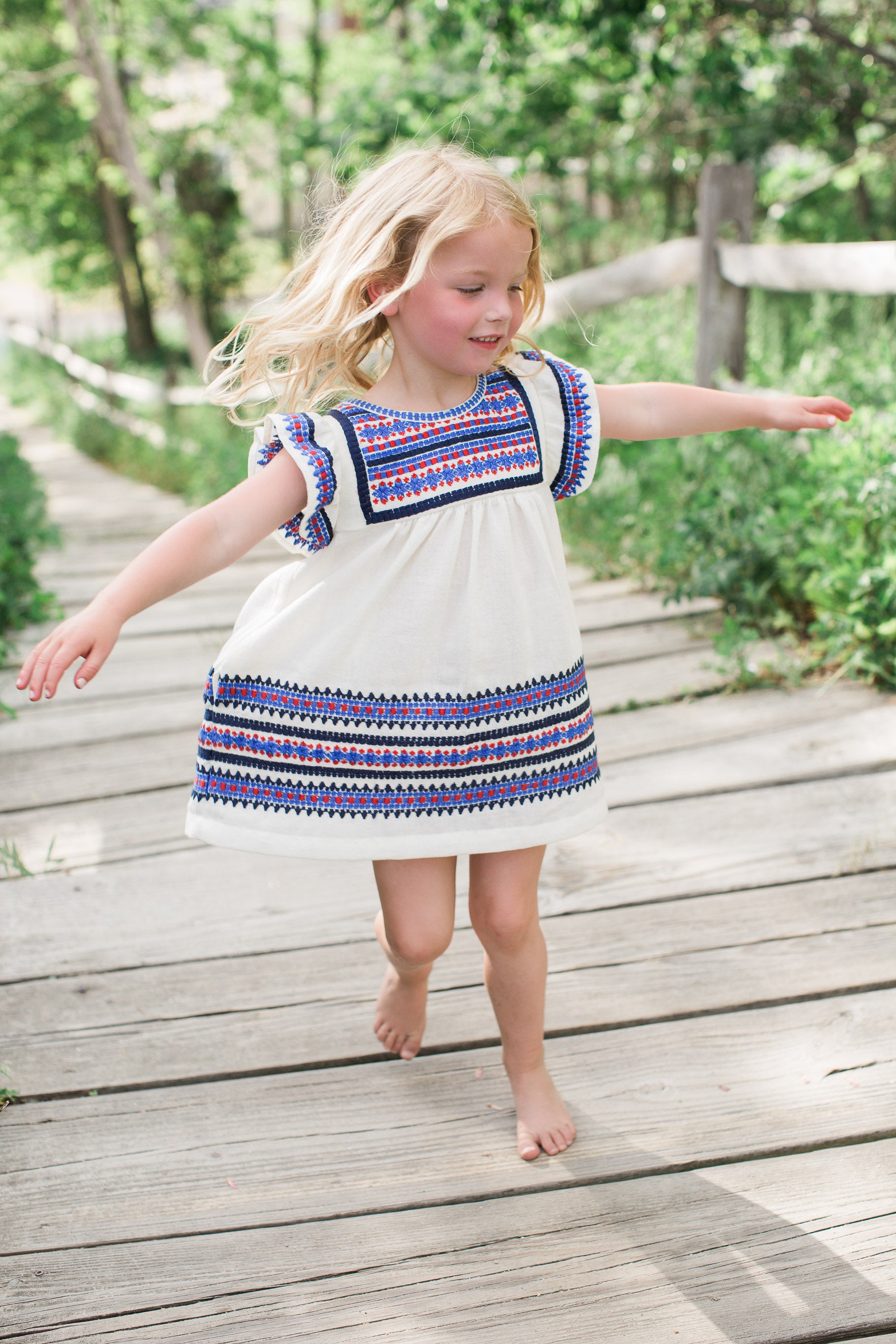 childrens red white and blue dresses Patriotic Play Red & Blue Stripe Amy Dress by Classic Whimsy - Girls Dresses