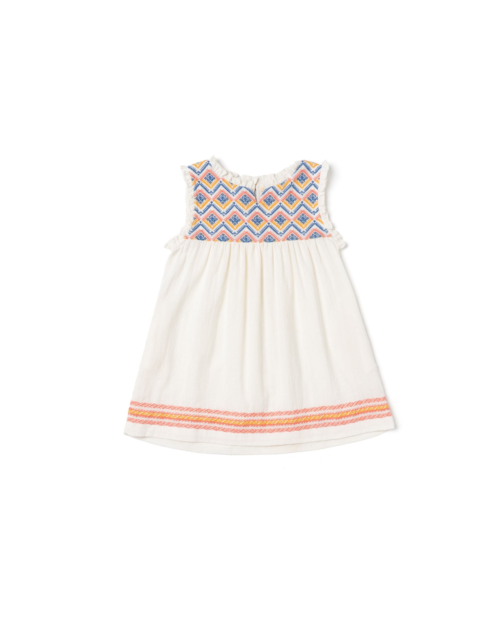 Sullivans Dress Girls - Saffron/Blue/Coral