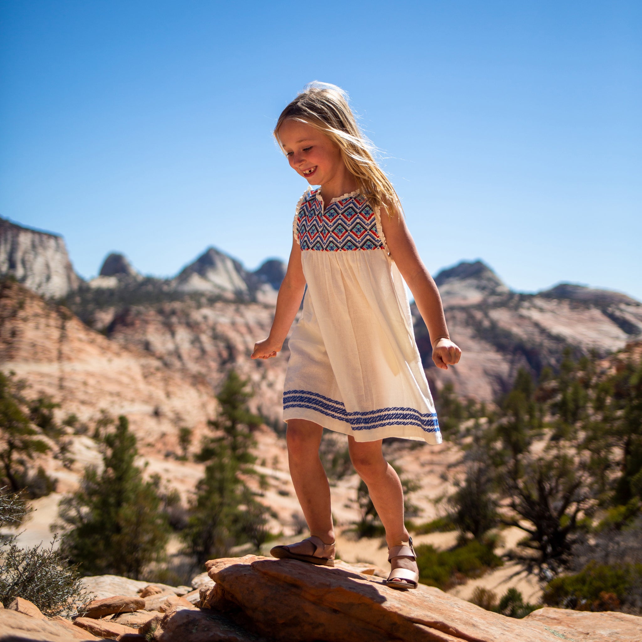 Sullivans Dress Girls - Red/Blue/Dark Blue